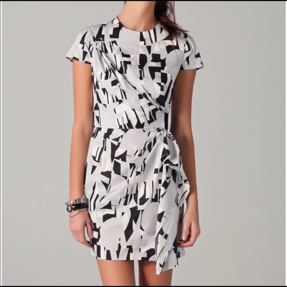 DIANE VON FURSTENBERG ALBA TWO MINI GRAY DRESS